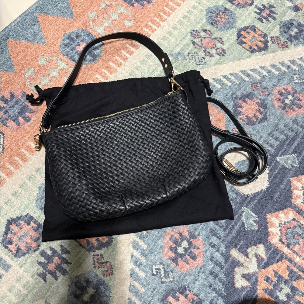 Quince Black Woven Crossbody Bag